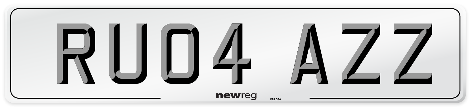 RU04 AZZ Number Plate from New Reg